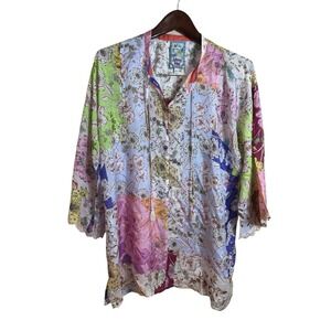 Johnny Was Cosmo Marianne Tunic 100% Silk Size‎ Medium